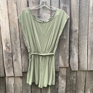 𝅺junior Mudd Romper Solid Green with Tie Waist